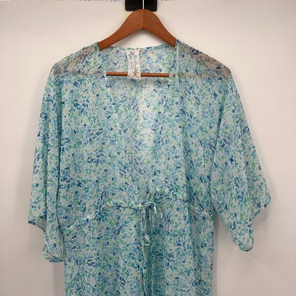 Sadie & Sage The Flask & Feel Sheer Kimono Tie Wrap Top // M - Picture 7 of 13